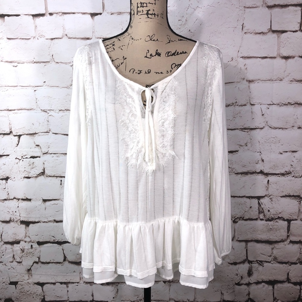 Vintage America Ivory Lace Top